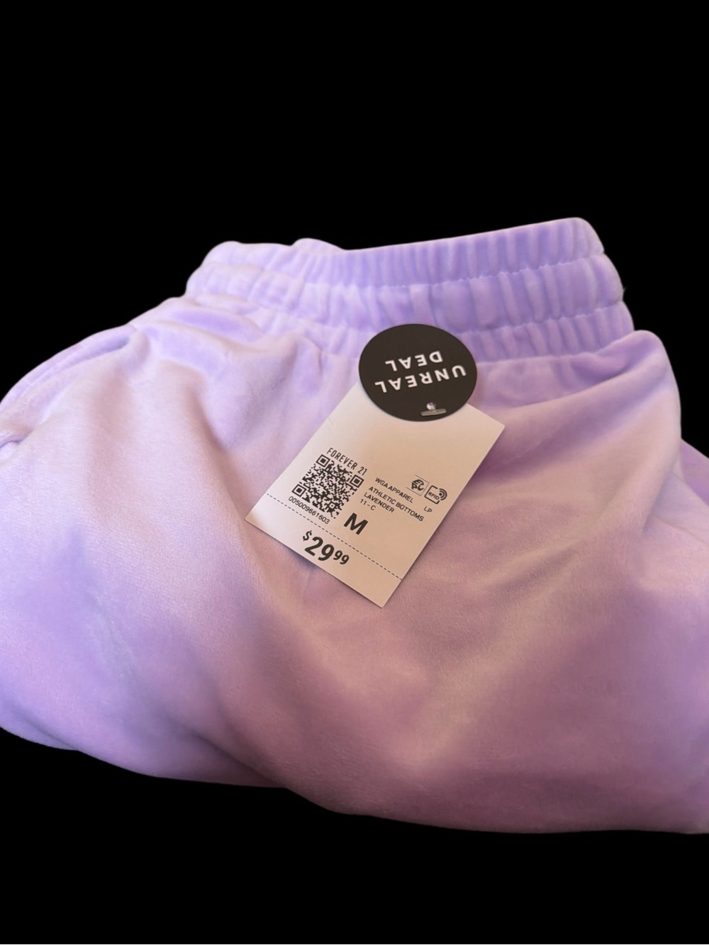 Forever 21 Pastel Lilac Velour Joggers